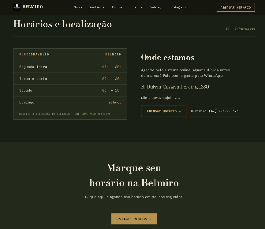 Horários da Belmiro Barbearia