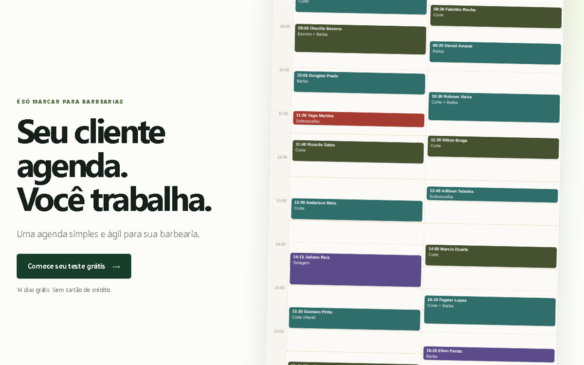 Captura de tela do projeto É Só Marcar