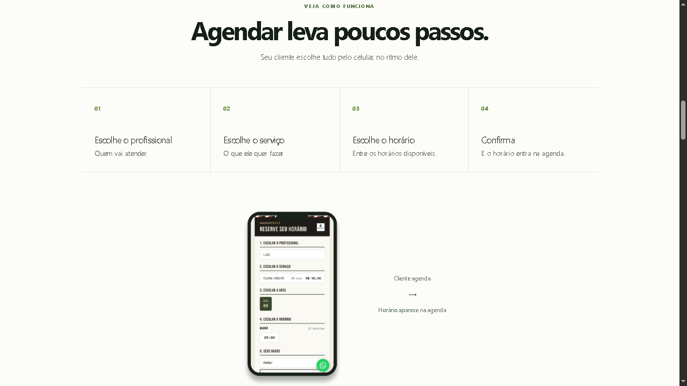 Experiência de agendamento do É Só Marcar